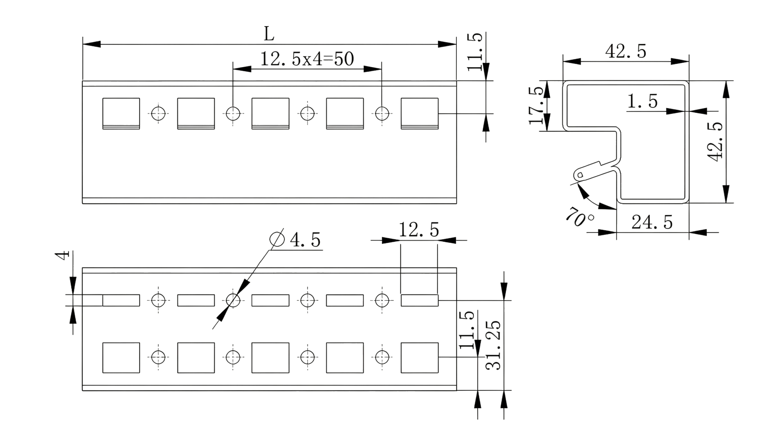 HTLOCK HITANLOCK Steel profiles Cabinet accessories PS090