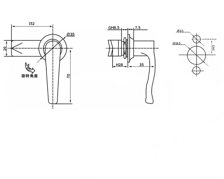 Mechanical Door Lock | Switch cabinet door lock AB701-3