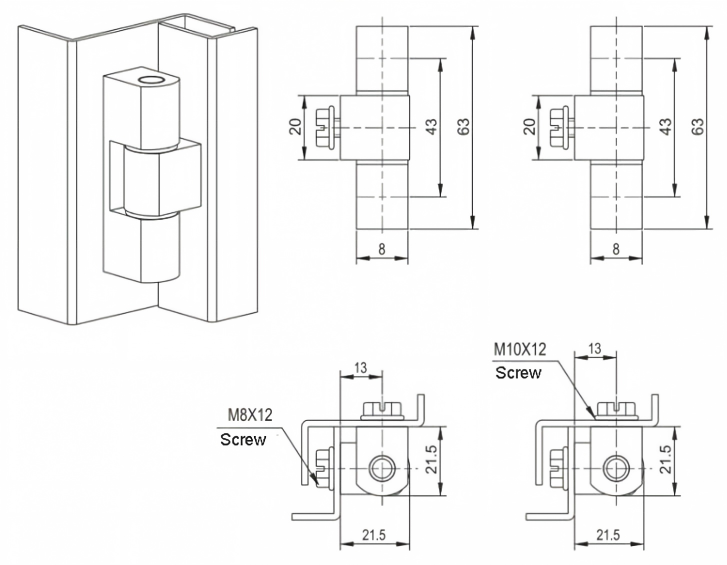 Door hinge | electrical box control cabinet hinge CL222-L45/L65