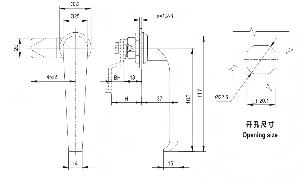Stainless Steel 304 lock | SS304 door lock MS324-1-S/MS324-1A-S