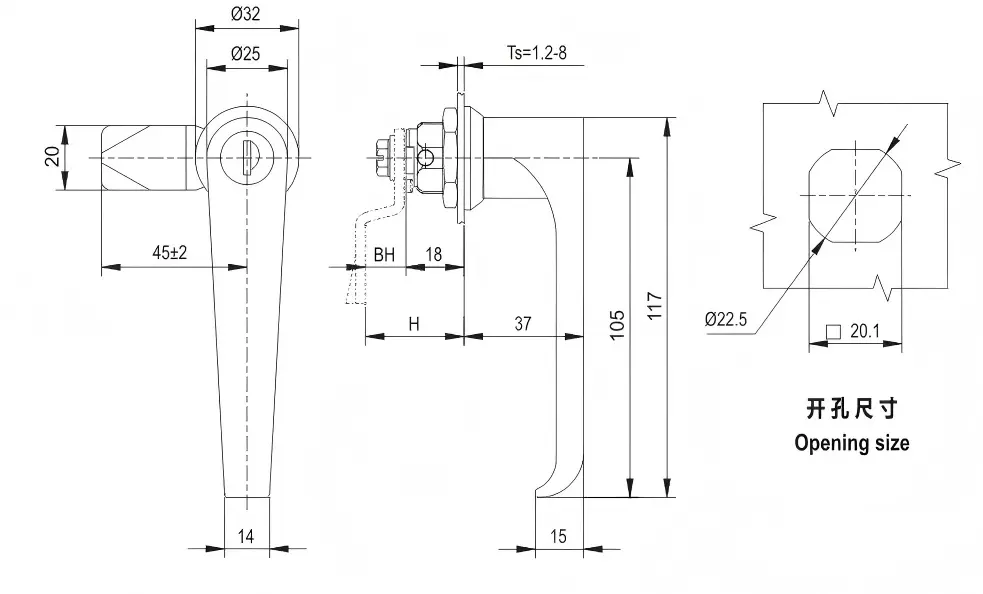 Stainless Steel 304 lock | SS304 door lock MS324-1-S/MS324-1A-S